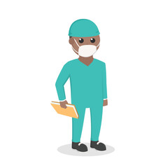 doctor african with surgeon costume design character on white background