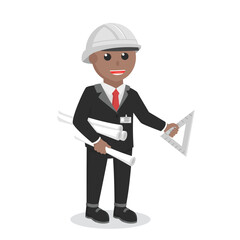 engineer african ready for work design character on white background