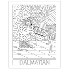 funny dog coloring page for kids 