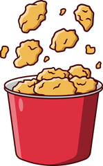 fried chicken spicy in a bucket