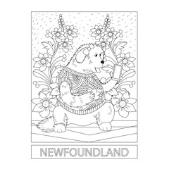 funny dog coloring page for kids 