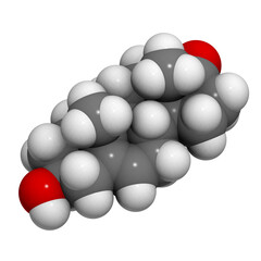 Prasterone (dehydroepiandrosterone, DHEA) drug molecule.