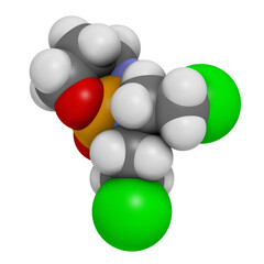 Cyclophosphamide cancer chemotherapy drug, chemical structure.