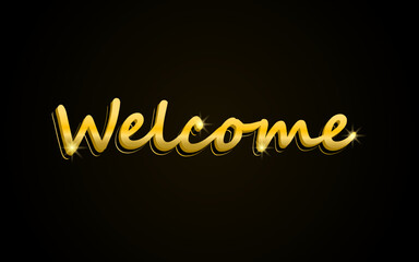 creative golden welcome lettering concept