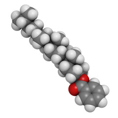 Cholesteryl benzoate liquid crystal molecule, chemical structure