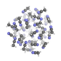 Acetonitrile (CH3CN, ACN) molecules, liquid sphere model.