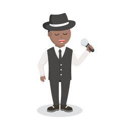 man jazz african singer design character on white background