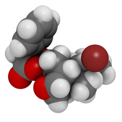 Butylscopolamine (butylhyoscine) bromide abdominal and menstrual cramps drug, chemical structure.