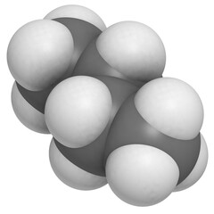 Butane, molecular model