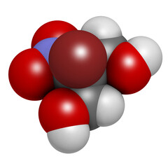 Bronopol preservative molecule. Possibly carcinogenic through nitrosamine formation.