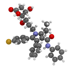 Atorvastatin cholesterol lowering drug (statin class), chemical structure.