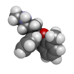 Atomoxetine attention-deficit hyperactivity disorder (ADHD) drug, chemical structure.