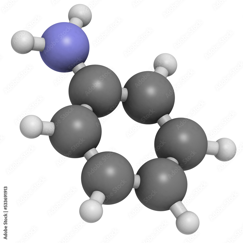 Canvas Prints aniline (phenylamine, aminobenzene), molecular model