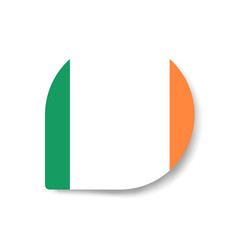 Ireland drop flag icon with shadow on white background.