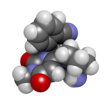 Alogliptin diabetes drug molecule. Belongs to dipeptidyl peptidase 4 (DPP-4) or gliptin class of antidiabetic medicines.