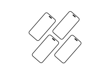 Realistic blank phone illustration. UI UX app presentation. 3D Render.