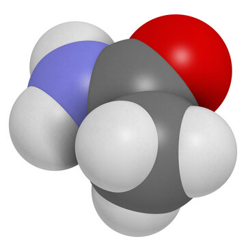 Acetamide (ethanamide) molecule. Used as plasticizer and industrial solvent. Carcinogenic (known to cause cancer).