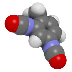Toluene diisocyanate (TDI, 2,4-TDI) polyurethane building block molecule. May be a carcinogen.
