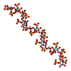 Heparin anticoagulant drug, chemical structure.