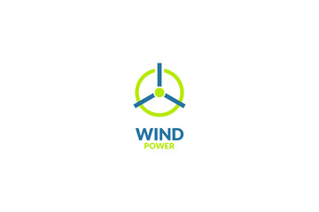 Wind power logo design vector illustration idea