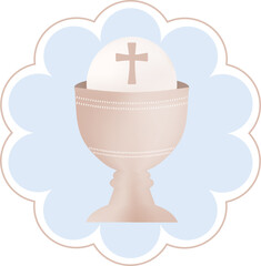 First Holy communion sacred chalice, design for a boy communion