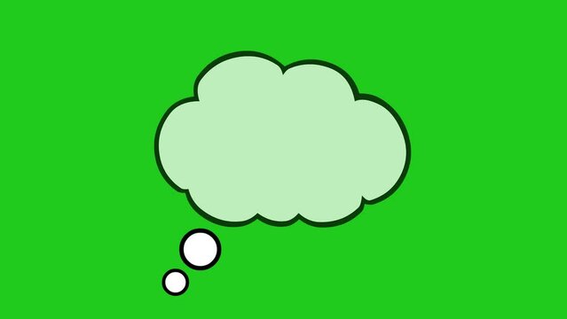 Animation of a cloud of thought, on a green chroma key background