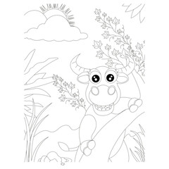 funny animal coloring page for kids