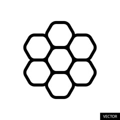 Obraz premium Honeycomb vector icon in line style design for website design, app, UI, isolated on white background. Editable stroke. Vector illustration.