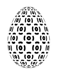Egg decoration in black color. PNG with transparent background. 