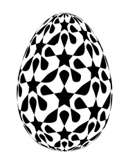 Egg decoration in black color. PNG with transparent background. 