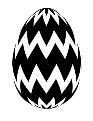 Egg decoration in black color. PNG with transparent background. 