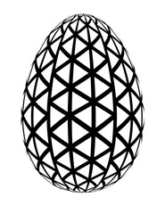 Egg decoration in black color. PNG with transparent background. 
