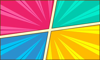 Colorful comic abstract page scene background