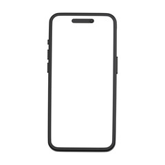 3d smartphone mockup with empty white screen. Phone front view template. Communication template. High quality isolated render