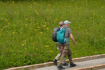 Fototapeta premium wanderer im kleinwalsertal