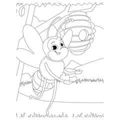 funny animal coloring page for kids