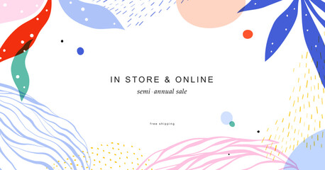 Universal abstract artistic template. Good for email header, social media post, AD, event and page cover, banner, background, brand identity, business card, poster, brochure and other graphic design. 