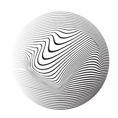 Lines in sphere Form . Vector  .Technology sphere Logo . 3d design element . Abstract Geometric shape .