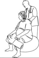 woman in labor and obstetrician