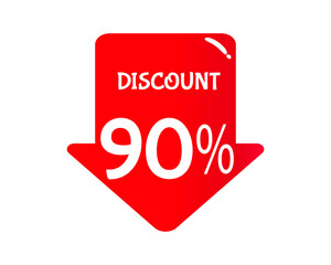 Discount 90% - creative illustration with discount concept for sale, promotion, offer and others