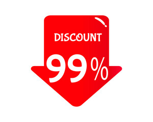 Discount 99% - creative illustration with discount concept for sale, promotion, offer and others