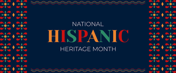 Hispanic heritage month horizontal banner design template