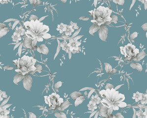 Classic Popular Flower Seamless pattern background.Perfect for wallpaper, fabric design, wrapping paper, surface textures, digital paper.
