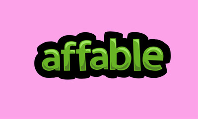 AFFABLE writing vector design on a pink background