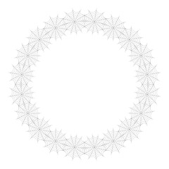 Fototapeta premium Cobweb frame. Halloween spider web round border. Vector illustration.