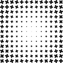 Rotated Swiss Cross Shapes Halftone Pattern