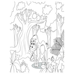 funny animal coloring page for kids