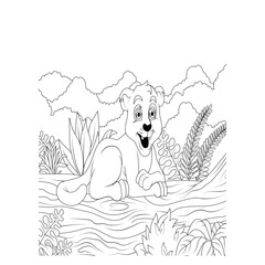 funny animal coloring page for kids