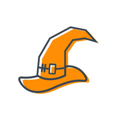 Halloween isolated on white hat vector , halloween hat ,  halloween logo , logo halloween , vector halloween hat