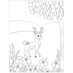 funny animal coloring page for kids